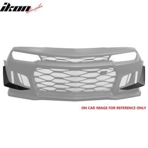 Fits 14-24 Chevrolet Camaro ZL1 Style Front Bumper Side Splitter Canards ABS 2PC - Image 3