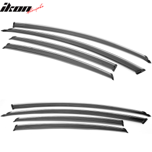 Fits 13-18 Nissan Altima Window Visors Vent Rain Sun Deflectors W/Chrome Trim PC - Image 5