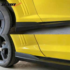 Fits 10-15 Chevy Camaro Rocker Style Add On Side Skirts Panels Matte Black PP - Image 3