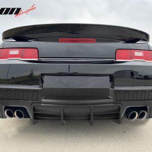 Fits 14-15 Chevy Camaro Ikon Style Rear Diffuser Bumper Lip Matte Black PP - Image 3