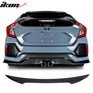 Fits 17-21 Honda Civic 5Dr Hatchback V Style Trunk Spoiler Painted #NH731P Black - Image 6