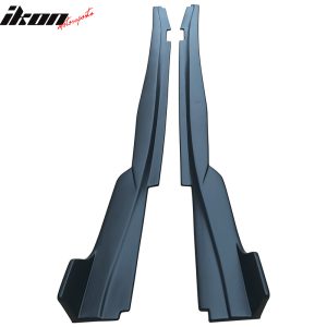 Fits 16-24 Chevy Camaro Ikon Style Side Skirts Extension Unpainted Black PP - Image 4