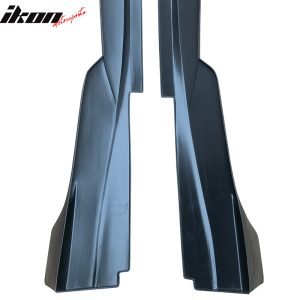 Fits 16-24 Chevy Camaro Ikon Style Side Skirts Extension Unpainted Black PP - Image 5