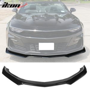 Fits 16-24 Chevy Camaro Front Bumper Lip 1LE Style Spoiler Gloss Black Splitter - Image 1