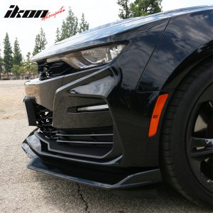 Fits 16-24 Chevy Camaro Front Bumper Lip 1LE Style Spoiler Gloss Black Splitter - Image 3