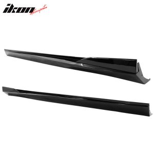 Fits 10-15 Chevy Camaro Rocker Style Add On Side Skirts Rocker Panel Gloss Black - Image 3