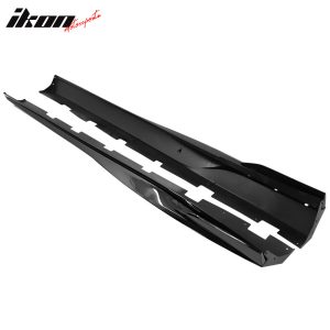 Fits 10-15 Chevy Camaro Rocker Style Add On Side Skirts Rocker Panel Gloss Black - Image 4