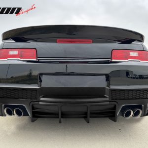 Fits 14-15 Chevy Camaro Ikon Style Rear Diffuser Bumper Lip Gloss Black PP - Image 3