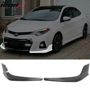 Fits 14-16 Toyota Corolla S Only Front Bumper Lip Spoiler Splitter Side Apron PU - Image 6