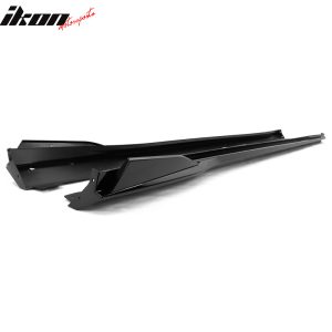 For 16-24 Chevy Camaro Ikon V2 Style Side Skirts Rocker Panel Gloss Black 4PC PP - Image 3