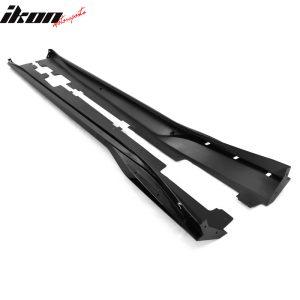For 16-24 Chevy Camaro Ikon V2 Style Side Skirts Rocker Panel Gloss Black 4PC PP - Image 4