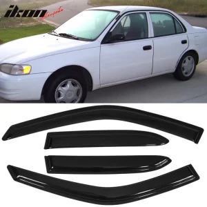 Fits 98-02 Toyota Corolla Window Visors Acrylic Sun Rain Deflector Guard 4Pc Set - Image 6