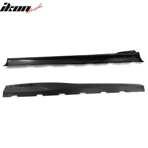 Fits 16-24 Chevy Camaro IKON V2 Style 4PCS Side Skirts Extension PP Matte Black - Image 3