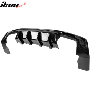 Fits 16-24 Chevy Camaro Ikon Style Rear Bumper Lip Diffuser 1PC Glossy Black PP - Image 4