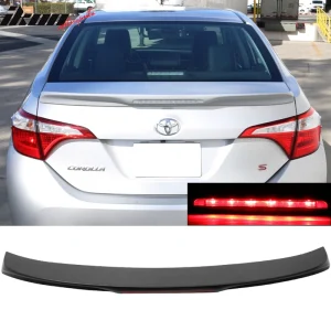 Fits 14-19 Toyota Corolla OE Style Trunk Spoiler With 3rd Brake Light LED ABS - Image 6