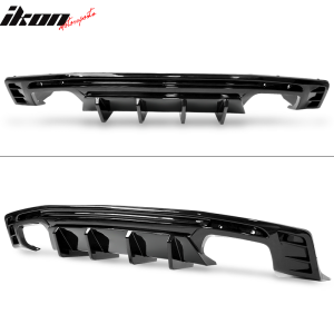 Fits 16-24 Chevy Camaro Ikon Style Rear Bumper Lip Diffuser 1PC Glossy Black PP - Image 5