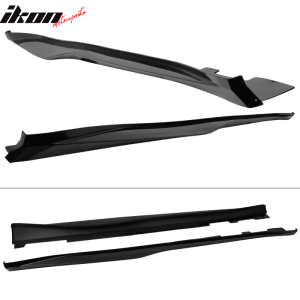Fits 16-24 Chevrolet Camaro ZL1 Style Side Skirts Polypropylene Gloss Black - Image 3