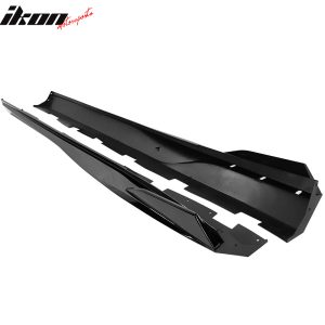 Fits 10-15 Chevrolet Camaro V2 Side Skirts Extension Rocker Panel Gloss Black PP - Image 4
