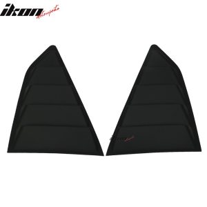 Fits 16-24 Chevy Camaro GT Style Quarter Window Louvers Scoops 2Pc Matte Black - Image 4