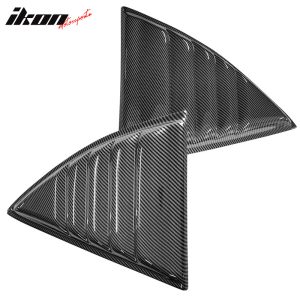 Fits 10-15 Chevy Camaro XE V2 Style 2PC Side Window Louver PP Carbon Fiber Print - Image 4