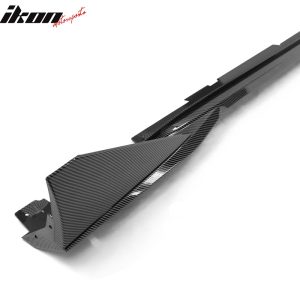 Fits 16-24 Chevy Camaro Ikon V3 Style 4PCS Side Skirts Carbon Fiber Print PP - Image 5