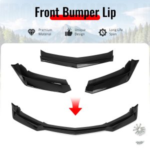 Fits 16-18 Chevy Camaro LT RS ZL1 PP Front Bumper Lip Chin Spoiler Gloss Black - Image 3