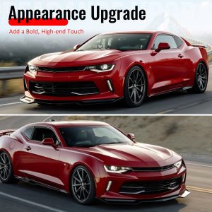 Fits 16-18 Chevy Camaro LT RS ZL1 PP Front Bumper Lip Chin Spoiler Gloss Black - Image 5