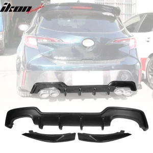 Fits 19-22 Corolla E210 Hatchback Matte Black Rear Diffuser & Bumper Splitter - Image 6