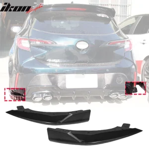 Fits 19-22 Toyota Corolla E210 Hatchback T Style Matte Black Rear Bumper Aprons - Image 6