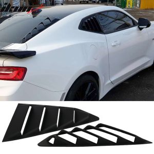 Fits 16-24 Chevrolet Camaro Coupe 2PCS GT Side + IKON V2 Rear Window Louvers ABS - Image 3