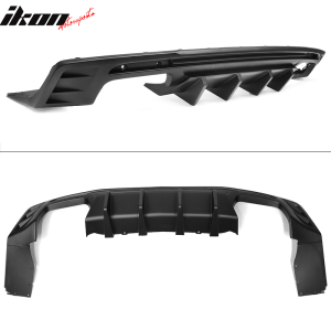 Fits 16-24 Chevy Camaro IKON Style 1PC Rear Bumper Lip Diffuser PP Matte Black - Image 3