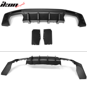Fits 16-24 Chevy Camaro IKON Style 1PC Rear Bumper Lip Diffuser PP Matte Black - Image 5