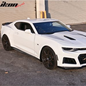 Fits 16-24 Chevy Camaro ZL1 Style Side Skirts Panel Extension 2PC - Carbon Fiber - Image 4