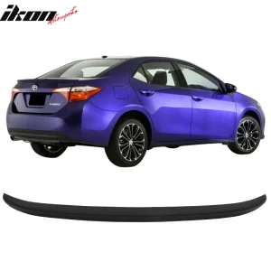 Fits 14-19 Toyota Corolla OE Style Rear Trunk Spoiler Wing Lip ABS Matte Black - Image 6