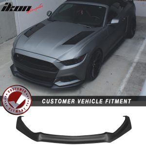 Fits 15-17 Ford Mustang Coupe 2-Door Front Bumper Lip Unpainted Black - PP - Image 1