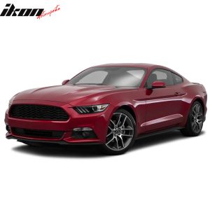 Fits 15-17 Ford Mustang Front Bumper Lip Spoiler Kit OE Style Unpainted Black PU - Image 3