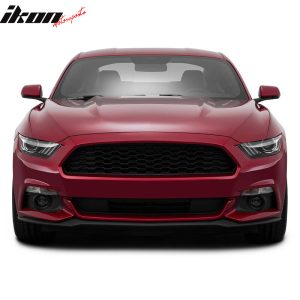 Fits 15-17 Ford Mustang Front Bumper Lip Spoiler Kit OE Style Unpainted Black PU - Image 4