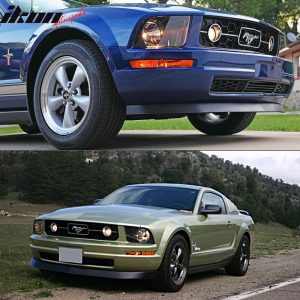 Fits 05-09 Ford Mustang V6 IKON Style Front Bumper Lip Spoiler Kit Unpainted PU - Image 4