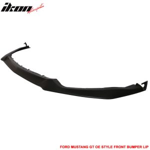 Fits 15-17 Mustang Front Bumper Lip Spoiler Performance Style Unpainted Black PU - Image 2