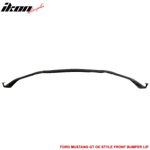 Fits 15-17 Mustang Front Bumper Lip Spoiler Performance Style Unpainted Black PU - Image 3
