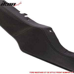 Fits 15-17 Mustang Front Bumper Lip Spoiler Performance Style Unpainted Black PU - Image 4