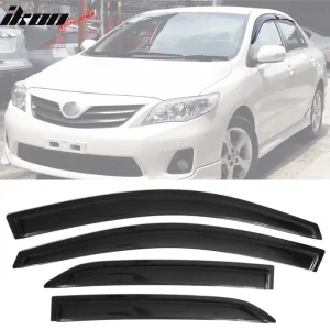 Fits 09-13 Toyota Corolla Acrylic Window Visor Vent Shade Sun Rain Guard 4PC Set - Image 6