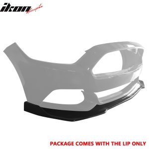 Fits 15-17 Ford Mustang MDA V2 Style Front Bumper Lip Spoiler Unpainted Black PU - Image 3