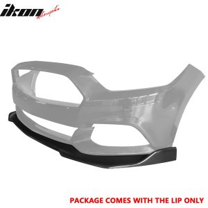 Fits 15-17 Ford Mustang MDA V2 Style Front Bumper Lip Spoiler Unpainted Black PU - Image 4