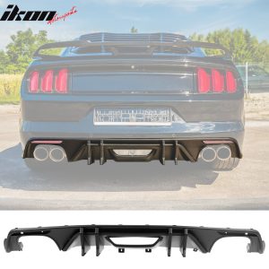 Fits 15-17 Ford Mustang Speed Style Rear Bumper Lip Diffuser PP 4PCS Matte Black - Image 1