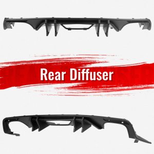 Fits 15-17 Ford Mustang Speed Style Rear Bumper Lip Diffuser PP 4PCS Matte Black - Image 3