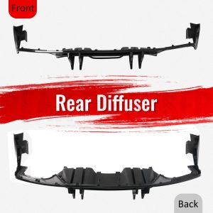 Fits 15-17 Ford Mustang Speed Style Rear Bumper Lip Diffuser PP 4PCS Gloss Black - Image 3