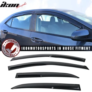 Fits 14-19 Toyota Corolla Sedan Mugen Style Acrylic 4PCS Window Visor Vent Guard - Image 6