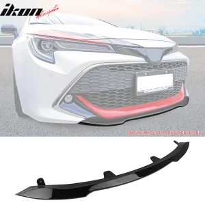 Fits 19-21 Toyota Corolla 5DR Front Bumper Lip Gloss Black ABS Spoiler Splitter - Image 6