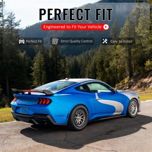 Fits 24-26 Ford Mustang Dark Horse HP Style Trunk Spoiler Wing Gloss Black ABS - Image 2